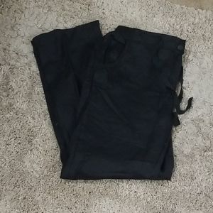 Black wide linen pants